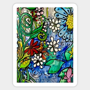 Water Garden By Julie Ann Stricklin Sticker